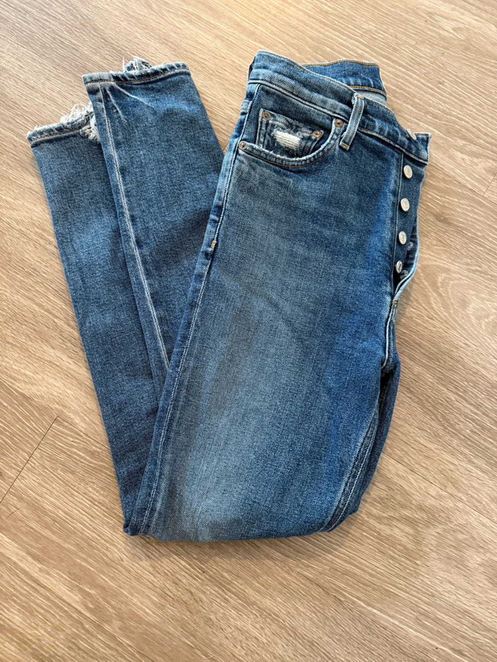 Agolde Riley Women's Medium Blue High-Rise Denim Jeans